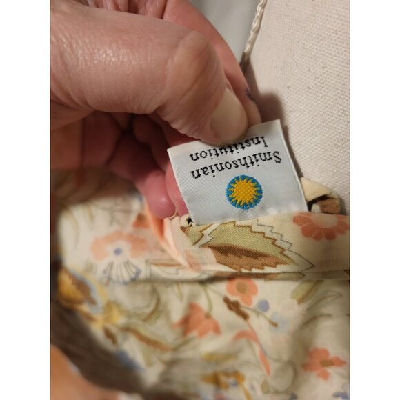 SMITHSONIAN INSTITUTION Cream Japanese Kimono Caftan Robe Floral Print Size‎ M? - Picture 6 of 6